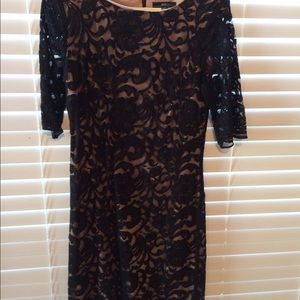 Nude/black laces dress