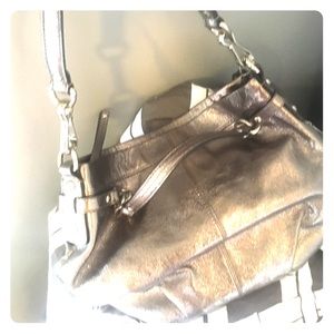 Authentic COACH purse- silver hobo style