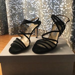 Jimmy Choo black mesh sandals