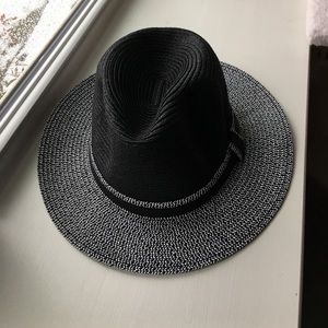 black summer straw hat