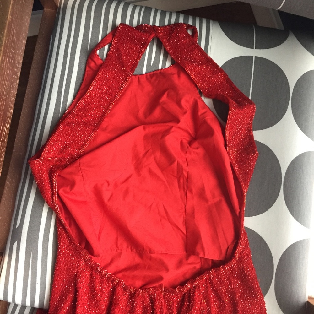 Cache Red Beaded Gown - image 3