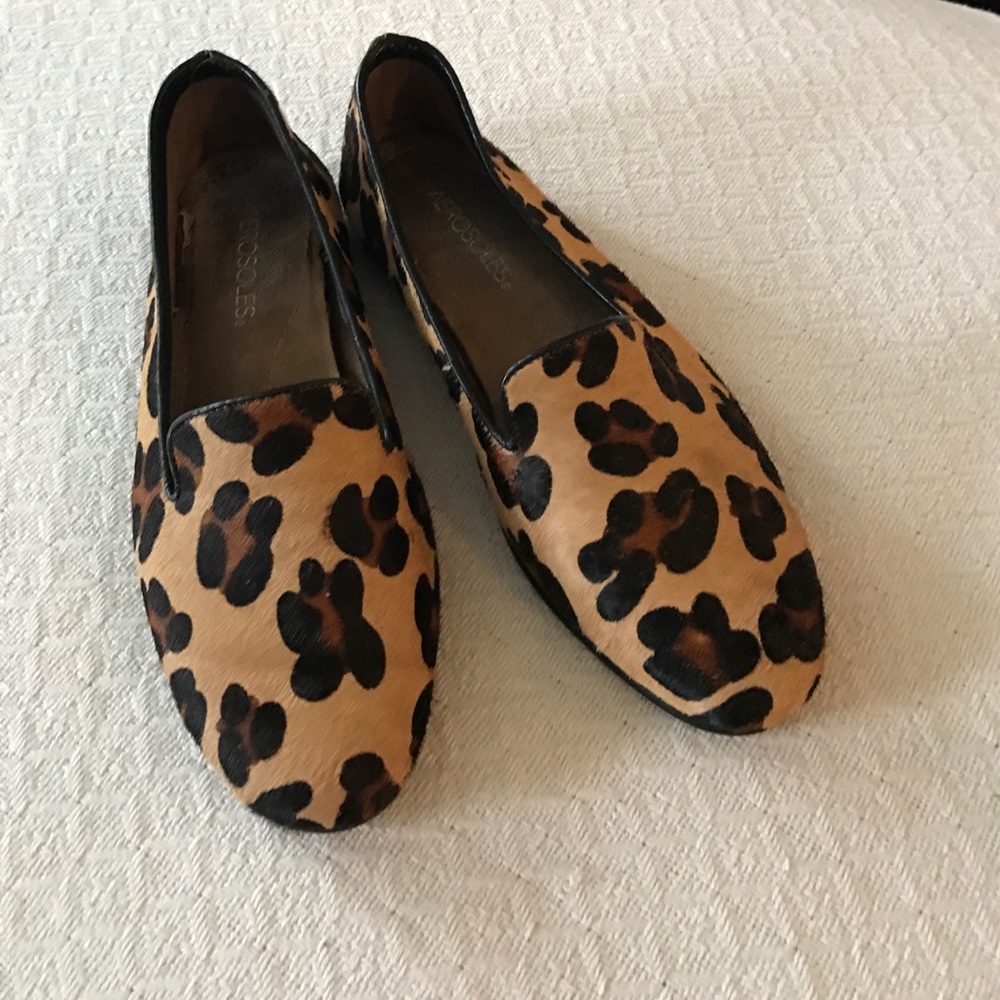 Pony Hair Leopard Print Smoking Loafers