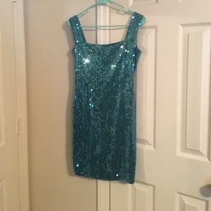 Blue Sequin Dress