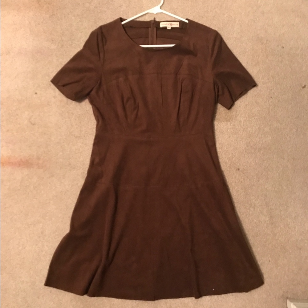Brown suede dress