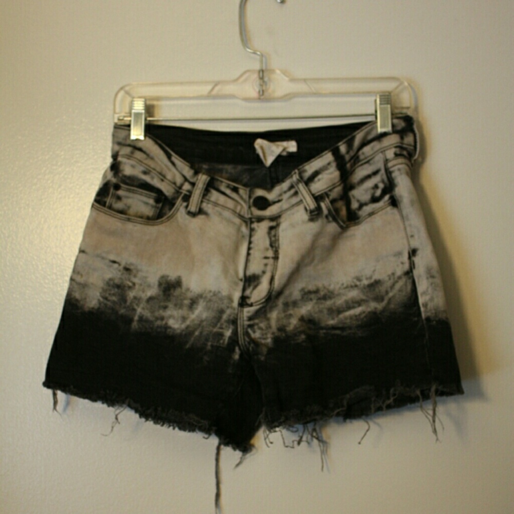 High waist grey black shorts