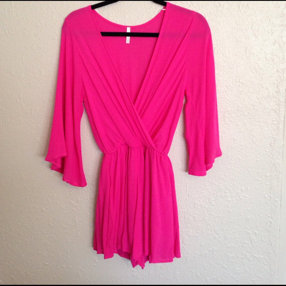 Hot pink dressy romper