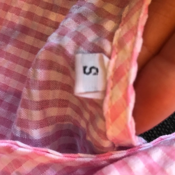Tops - One shoulder gingham pink top Tops - One shoulder gingham pink top