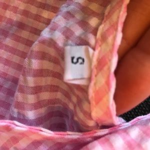 Tops - One shoulder gingham pink top Tops - One shoulder gingham pink top