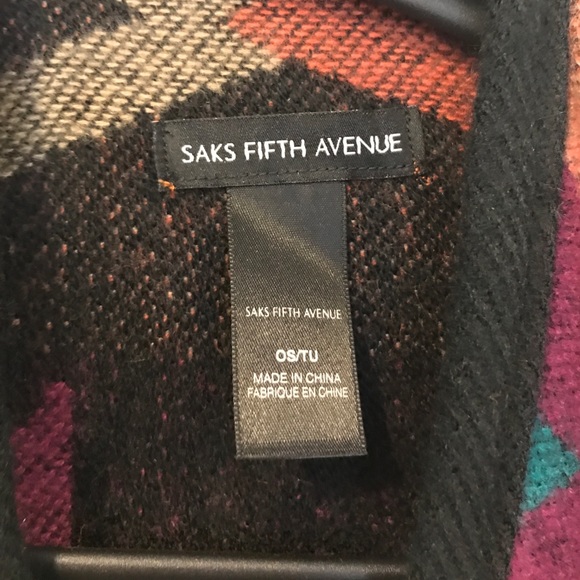Saks Fifth Avenue Sweaters - Aztec print wrap poncho Saks Fifth Avenue Sweaters - Aztec print wrap poncho