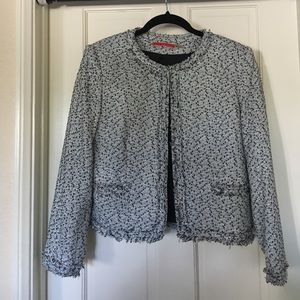Alice and Olivia Boucle black and white jacket