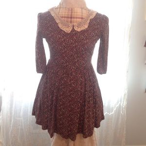 Zara Trafelue floral dress with vintage lace