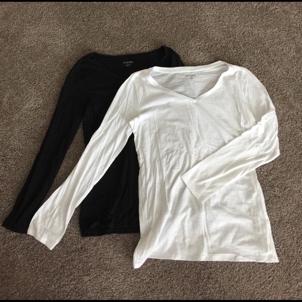 2 Long Sleeve Maternity Shirts