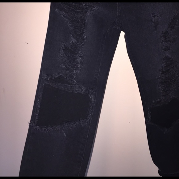 LF Black ripped boyfriend jeans - Picture 3 of 4