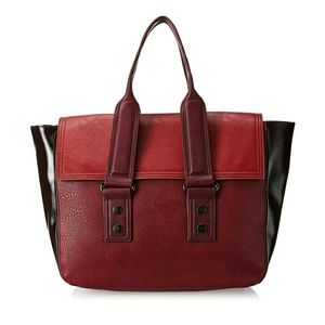 French Connection elite tote burgundy work bag