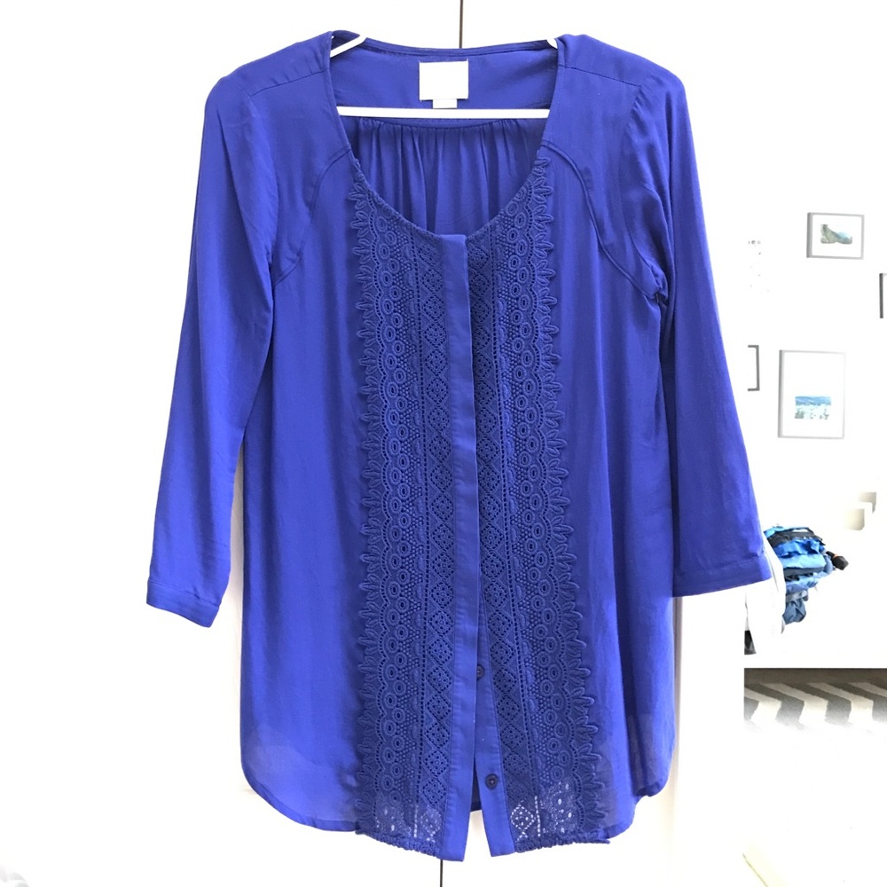 Anthropologie 3/4 length sleeve shirt