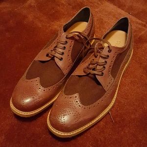 Cole Hann Two Tone Brown Wingtip Shoes 10.5