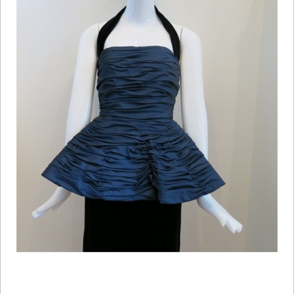 Bill Blass Ruched Peplum Black Gown. Sz 2-4. Mint! Emma Stone 2024 Oscars! - Picture 7 of 11