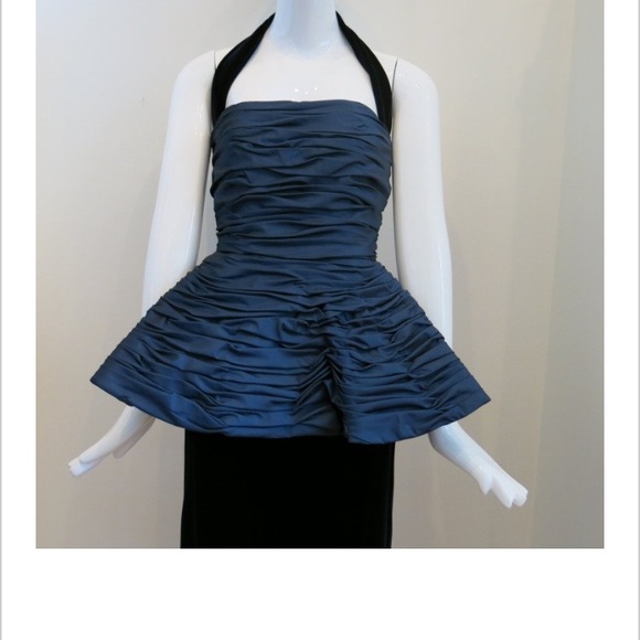 Bill Blass Ruched Peplum Black Gown. Sz 2-4. Mint! Emma Stone 2024 Oscars! - Picture 5 of 9
