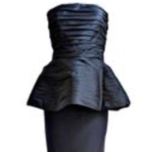 Bill Blass Ruched Peplum Black Gown. Sz 2-4. Mint! Emma Stone 2024 Oscars! - Picture 4 of 9