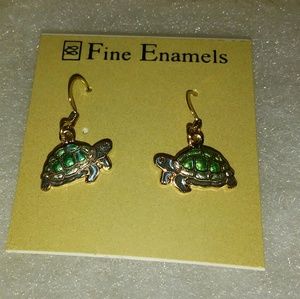 Fine Enamels Turtle Earrings