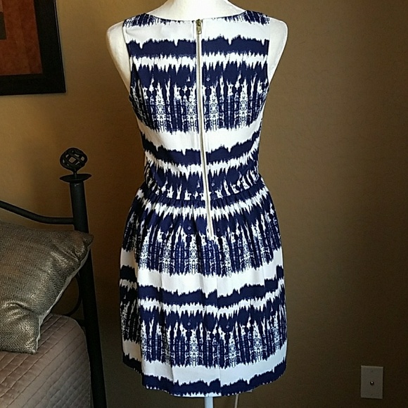 Blue & White Fit & Flare Dress - Picture 5 of 7