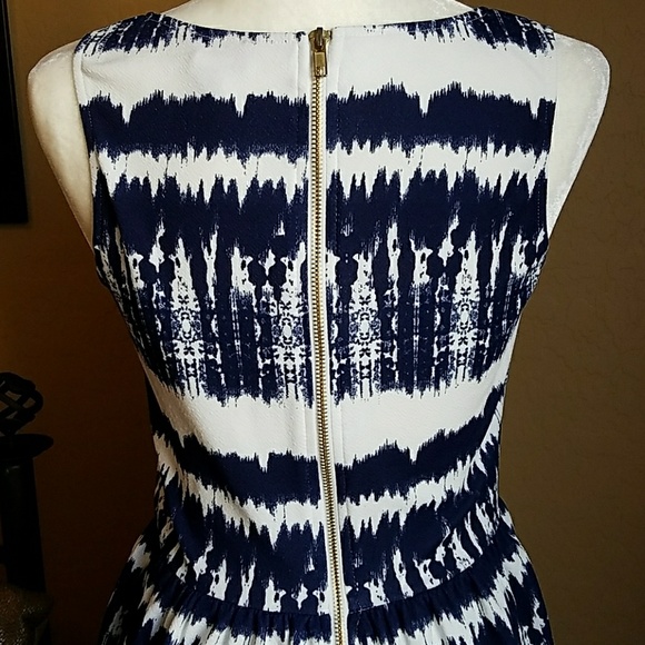 Blue & White Fit & Flare Dress - Picture 6 of 7