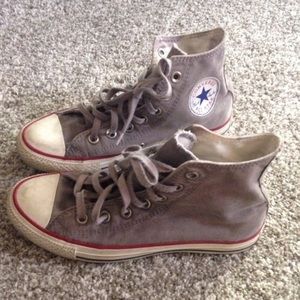 Grey Washed High Top Converse