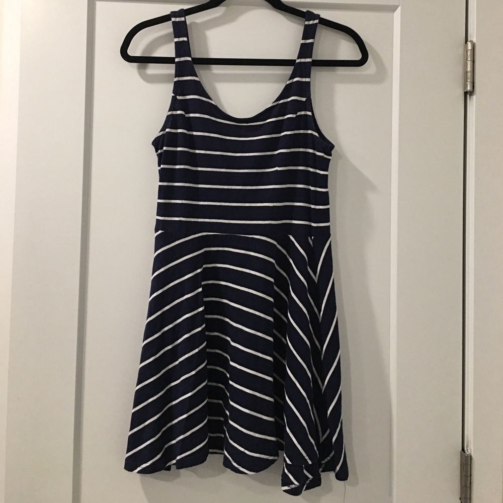 H&M navy blue striped summer dress