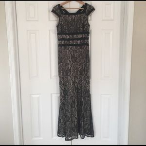Melrose Black Lace over Cream Dress