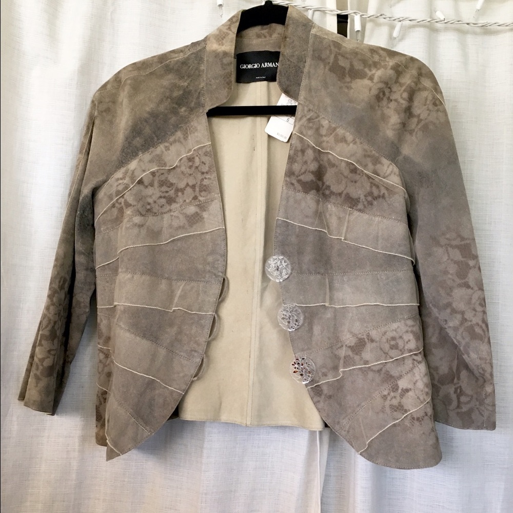 Giorgio Armani grey suede jacket