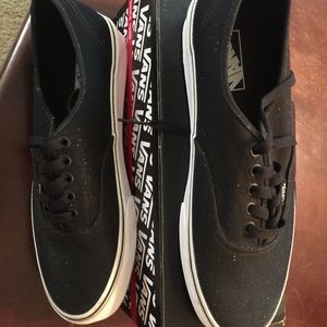 Black shimmer vans-never worn