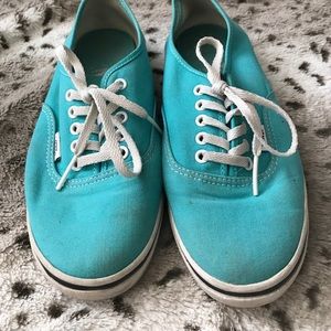 Baby blue colored vans