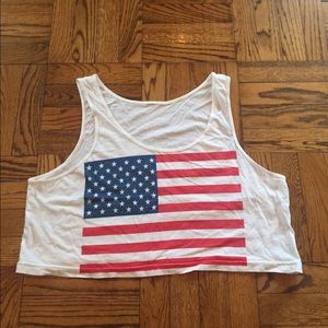 American Apparel American Flag Crop Top