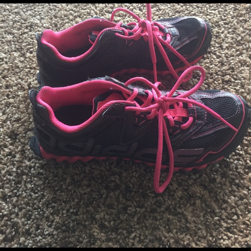 Black and pink Adidas