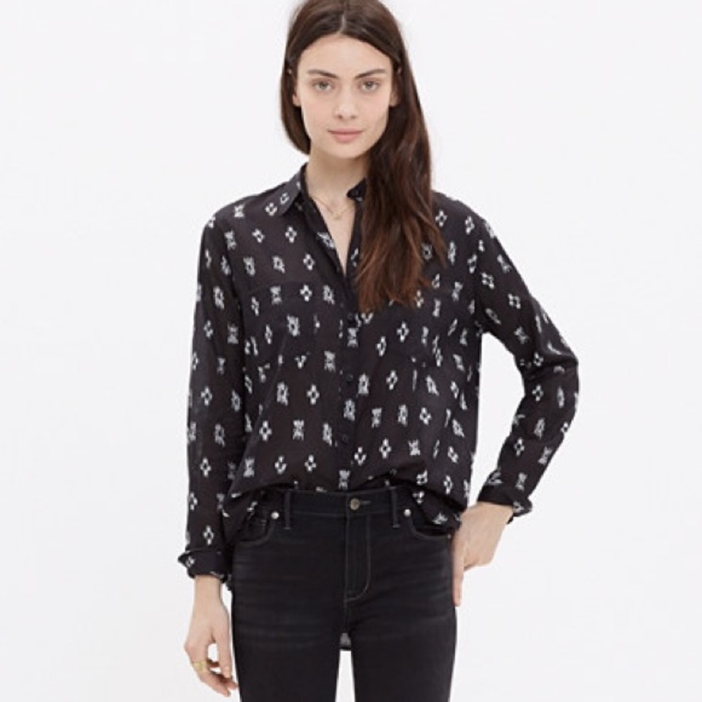 Madewell boyshirt in black ikat