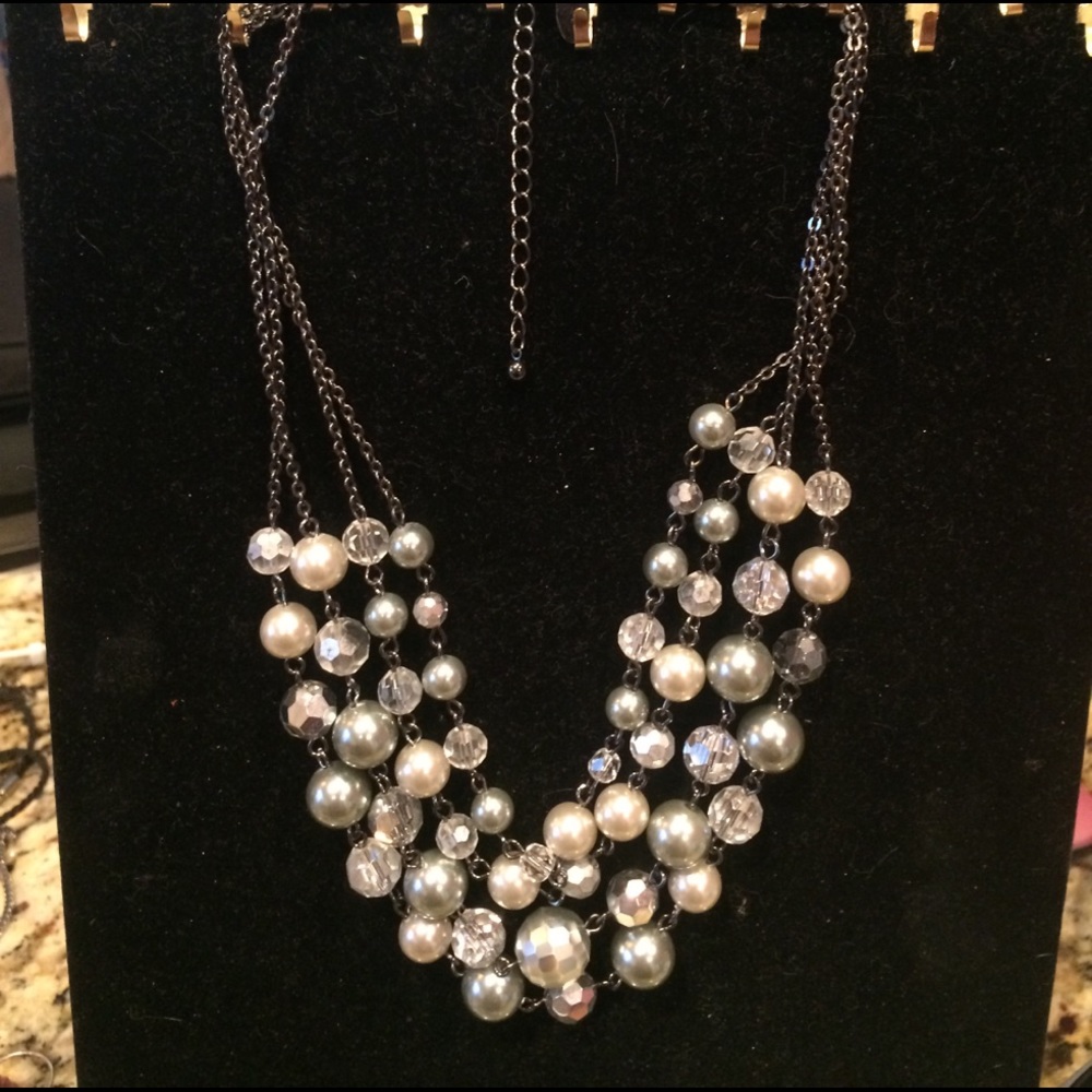 Lia Sophia  Hematite multi-chain necklace