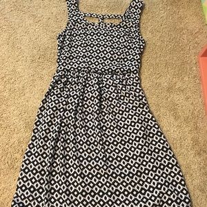 black & white printed dress