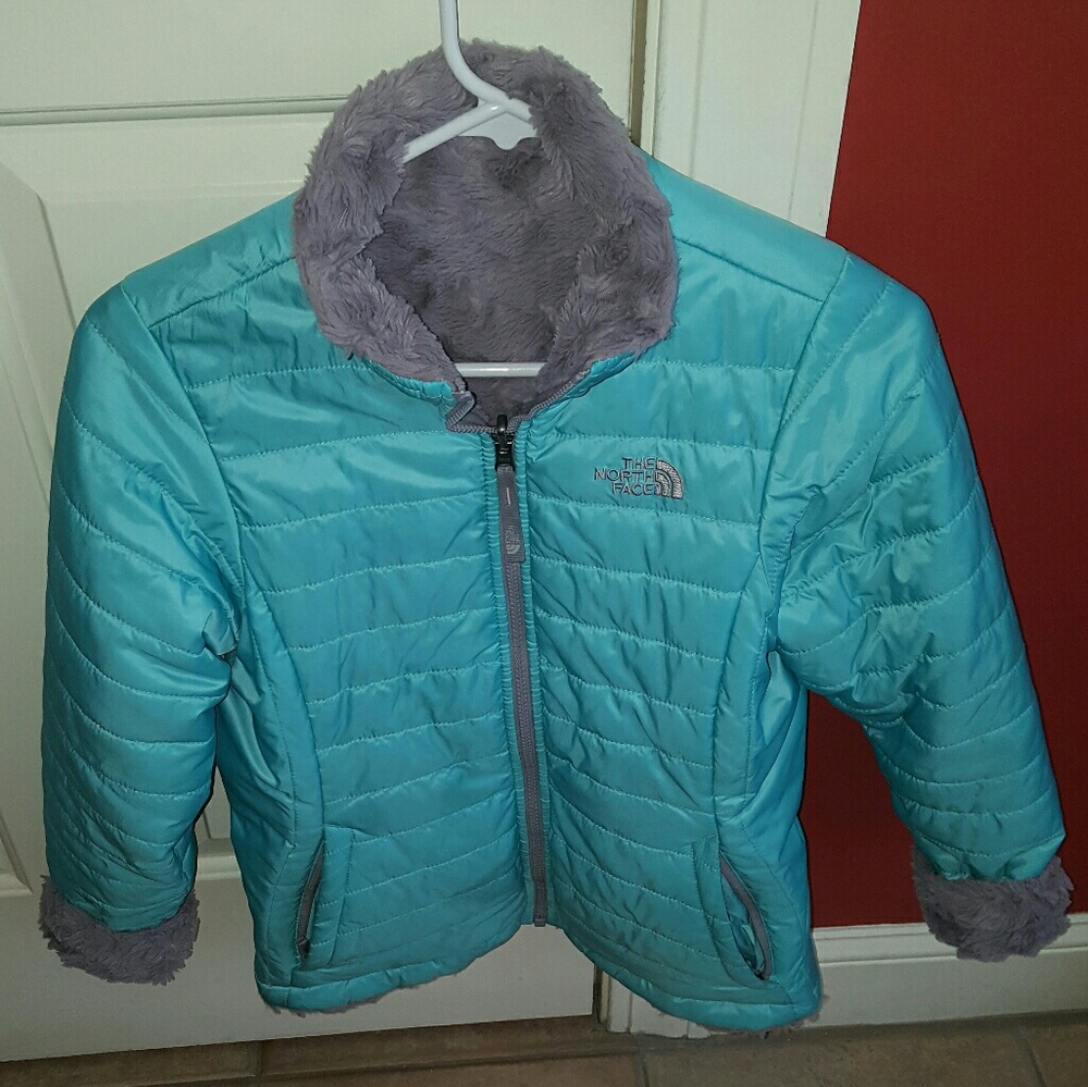 Girls large northface reversible jacket