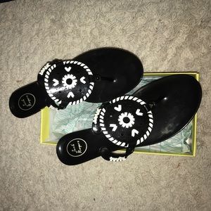Jack Rogers Georgica Jelly Black & White Sandals