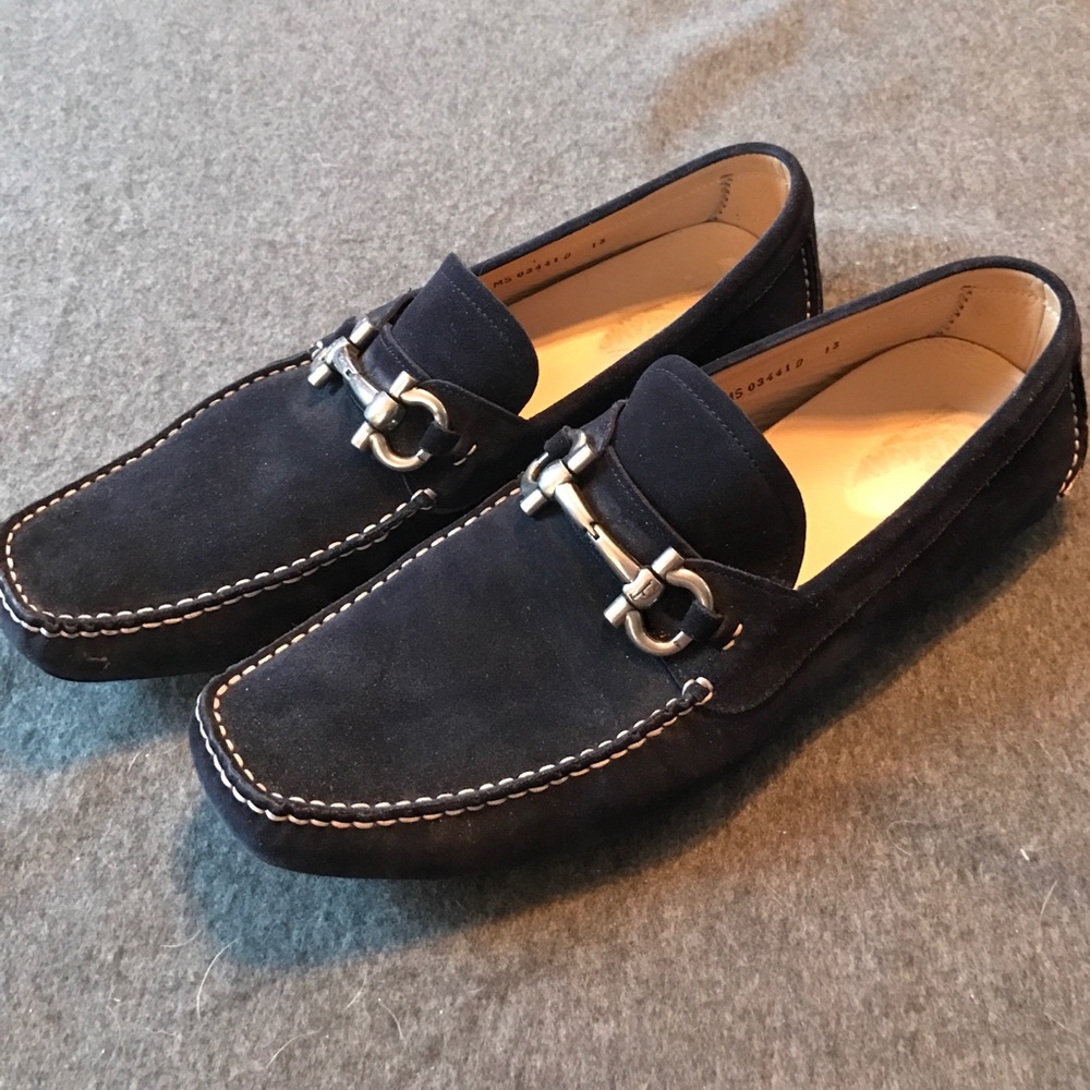 Ferragamo Blue Suede Shoes - Picture 2 of 6