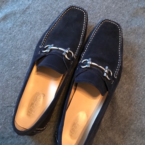 Ferragamo Blue Suede Shoes - Picture 3 of 6