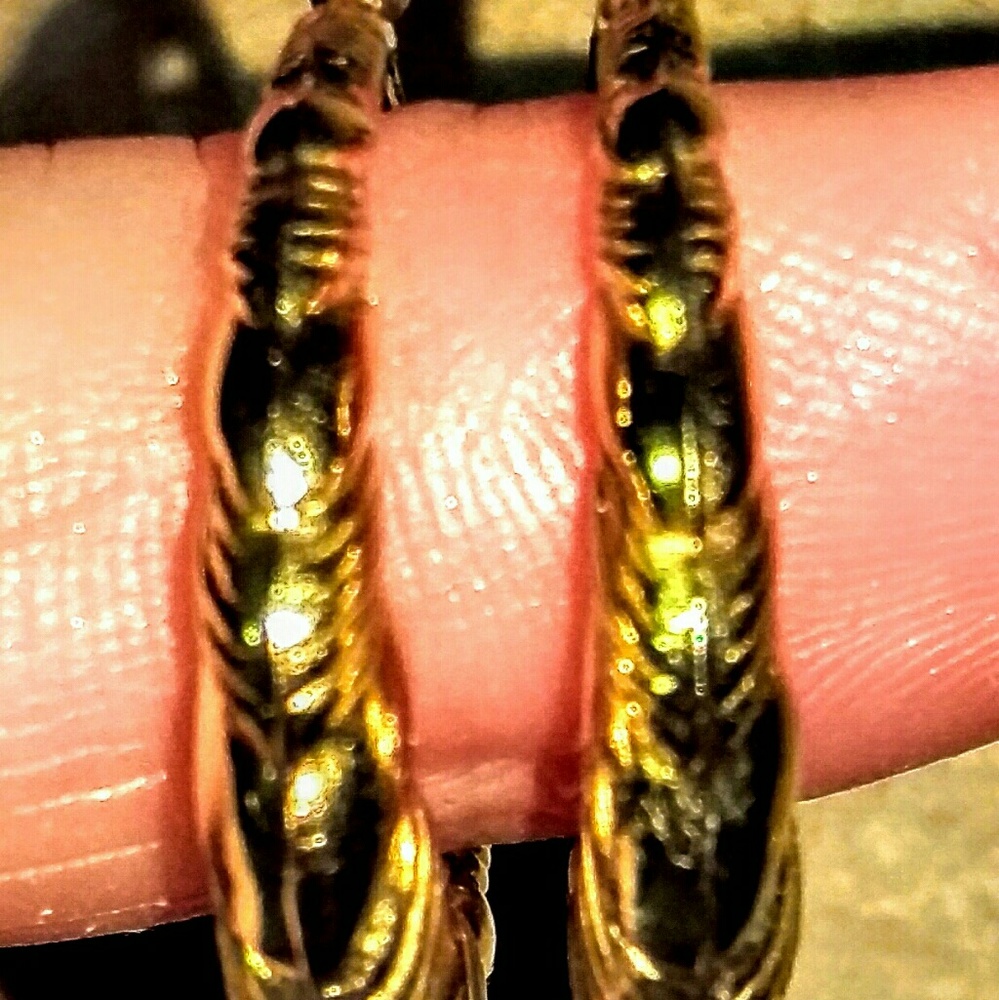 14kt Gold Hoop designer earrings