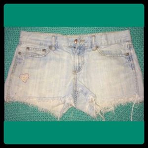 Faded Denim Cutoff Shorts