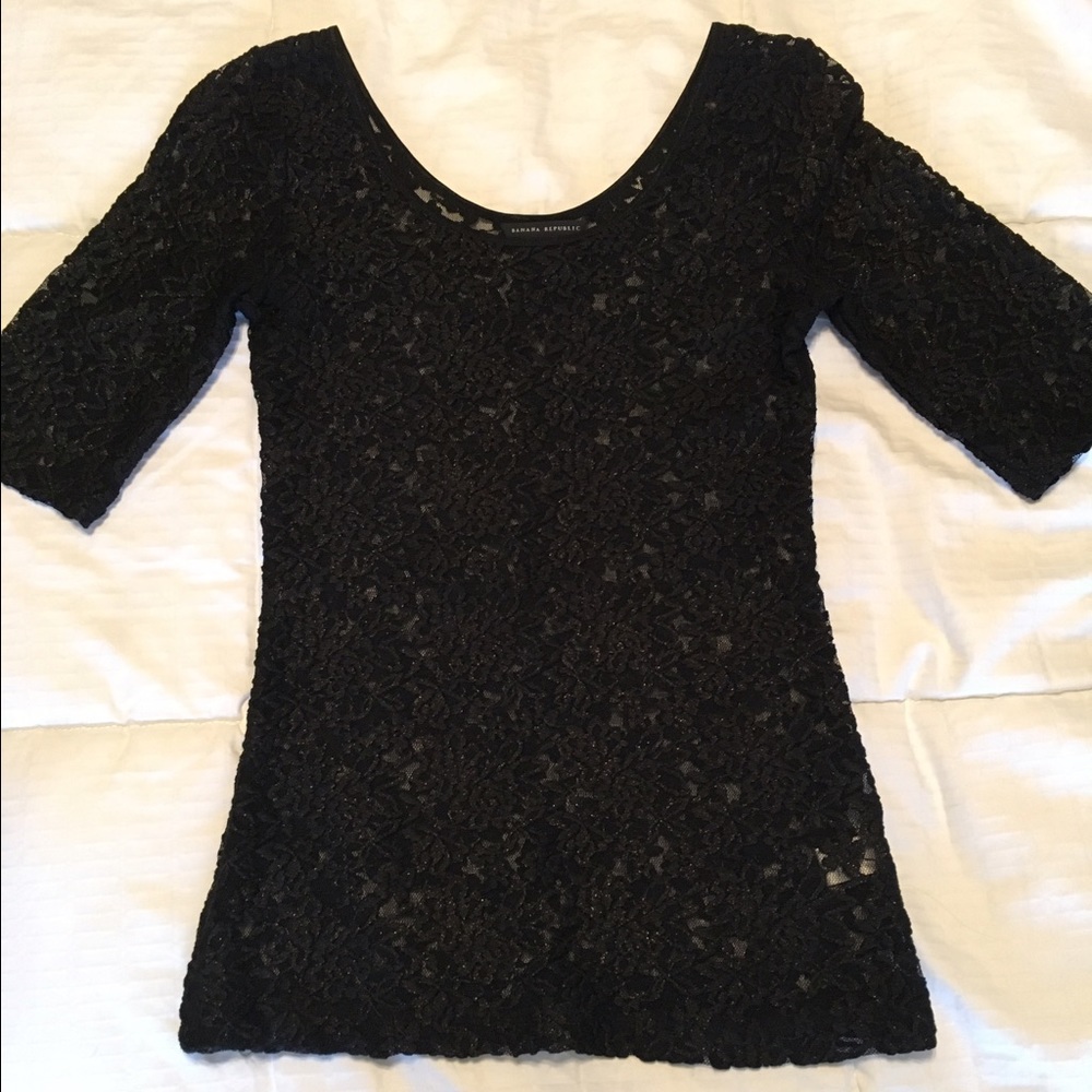 Banana republic lace fitted shirt