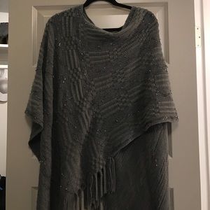 Embellished gray shawl