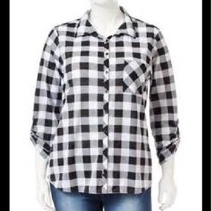 🔳 Black and White Lightweight Flannel