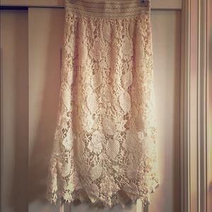 Cream lace skirt