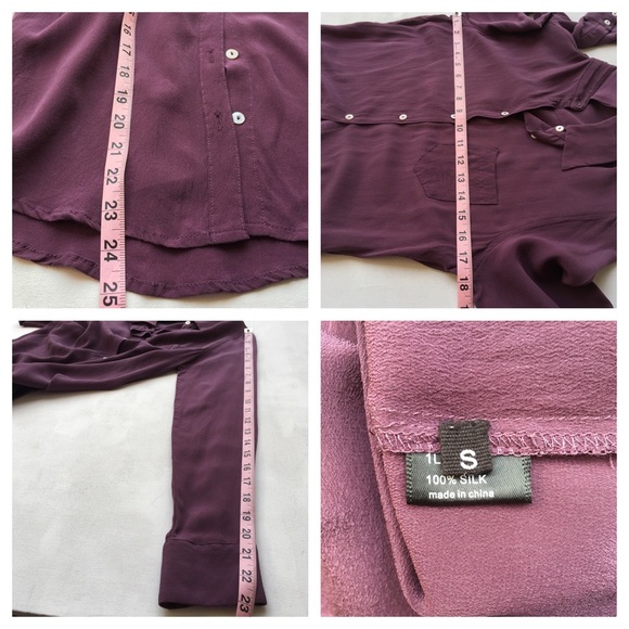 JEAN CLAUDE PIERLOT Purple Silk Blouse - Picture 3 of 4