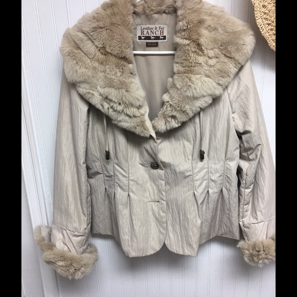 Ranch Jacket with rabbit fur on collar and cuffs