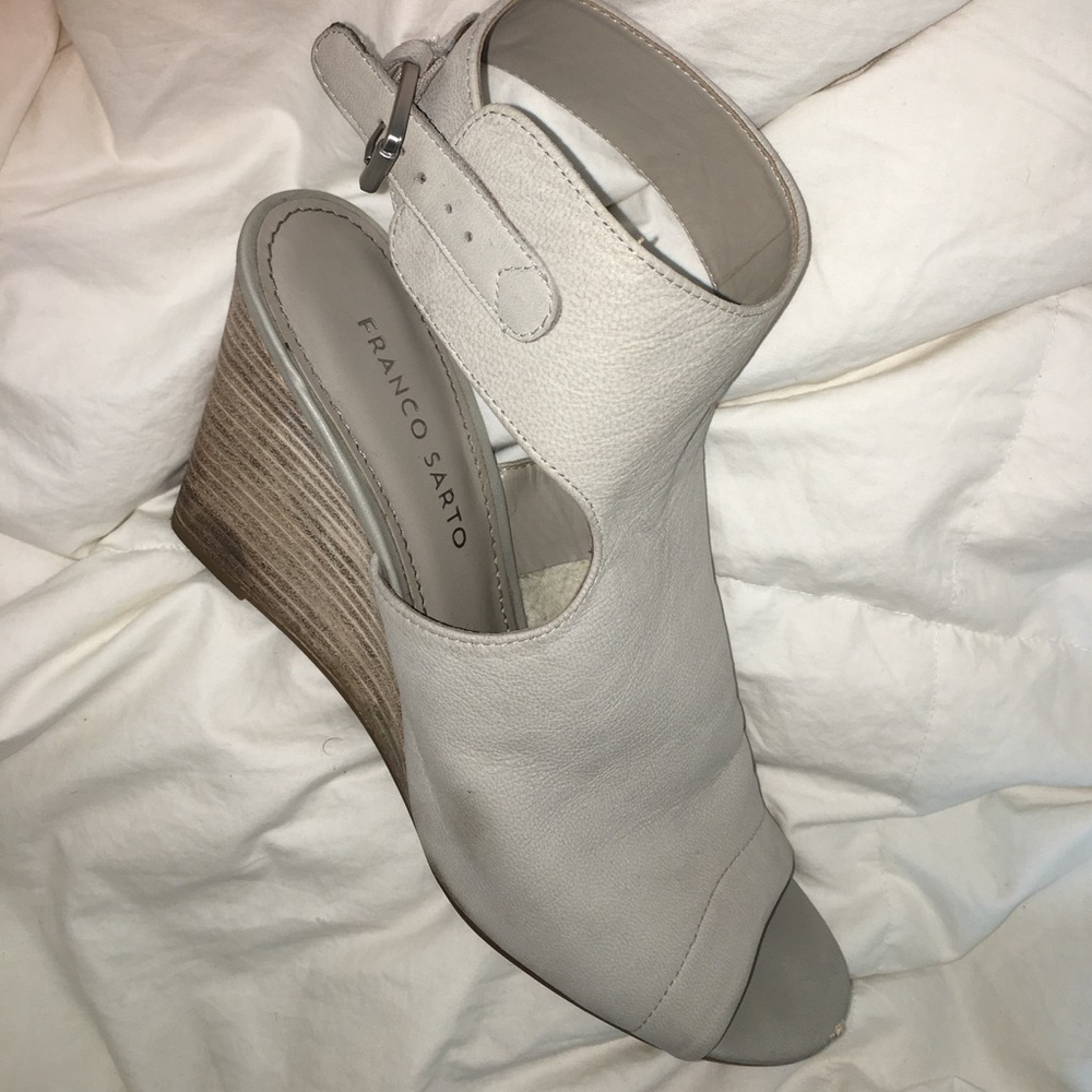 Franco Sarto Gray Leather Wedge